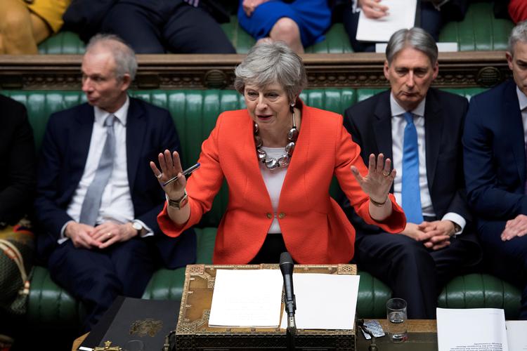 Efter tirsdagens nederlag til premierminister Theresa May er briternes EU-afgang mere kompliceret. Onsdag skal parlamentet stemme om et Brexit uden aftale.  Foto: Handout/Ritzau Scanpix