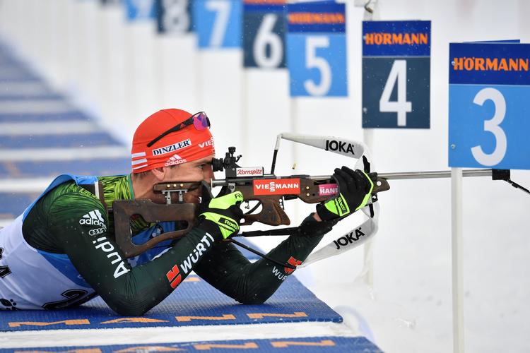 Arnd Peiffer var ene om at levere fire perfekte skydninger på onsdagens 20 km-konkurrence, og det udløste en flot guldmedalje ved VM.
   Foto: Tt News Agency/Ritzau Scanpix