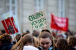 I dag demonstrerer elever over hele landet for klimaet. Billedet er fra en tidligere strejke foran Christiansborg i februar.  Foto: Finn Frandsen/Ritzau Scanpix