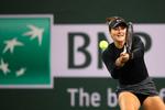 Dette slag, den dobbelte baghånd, har nedlagt mange af Bianca Andreescus modstandere i år, hvor hun har fået sit gennembrud til eliten.
   Foto: Sean M. Haffey/Ritzau Scanpix