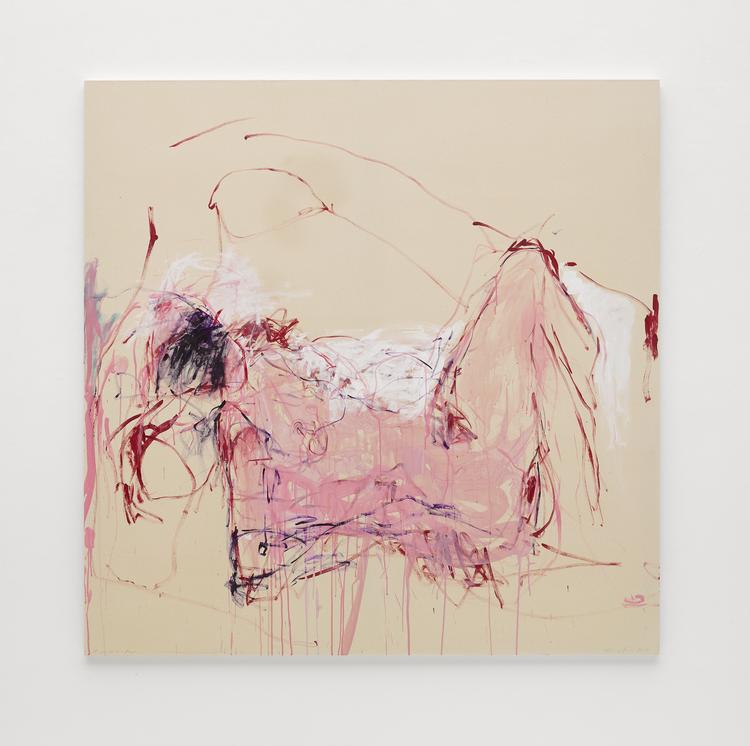 Tracey Emin maler med en både hurtig og præcis streg, som her i  'It was all too Much' fra sidste år, hvor kunstneren kæmpede med både sorg og søvnløshed.  Foto:  White Cube (Theo Christelis), Courtesy White Cube