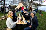 Til kulturfestivalen 48 Timer i 2018 var der urban camping ved Dronnings Louises Bro.   Foto: Finn Frandsen/POLFOTO