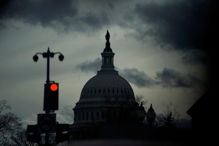 USA's hovedstad Washington på dagen, hvor chefanklager Robert Mueller - efter knap to års undersøgelse - endelig afleverede ruslandsundersøgelsen. 
   Foto: Joshua Roberts/Ritzau Scanpix