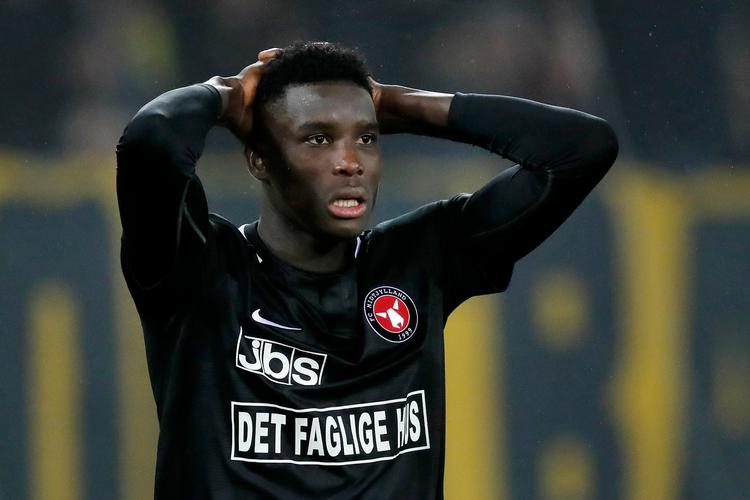 Efter en indskiftning i fredags var Paul Onuachu i startopstillingen mod Egypten og scorede efter 8 sekunder.
   Foto: Jens Dresling/POLFOTO