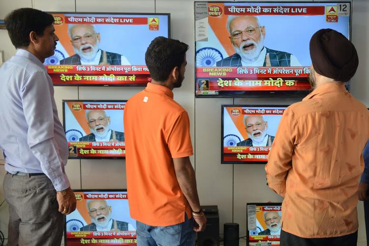 
   I en tale til nationen - få uger før det indiske valg begynder - siger Modi, at Indien har sluttet sig til USA, Rusland og Kina ved at kunne skyde en sattelit ned i rummet. Foto: Narinder Nanu/Ritzau Scanpix