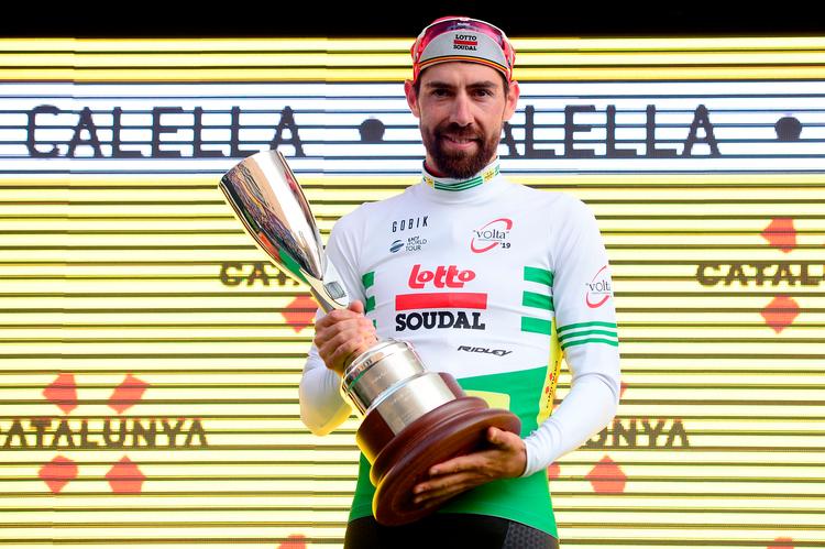 Belgieren Thomas De Gendt gjorde sig efter en formidabel fighterindsats fortjent til endnu en dag i førertrøjen i Volta a Catalunya. Foto: Josep Lago/Ritzau Scanpix