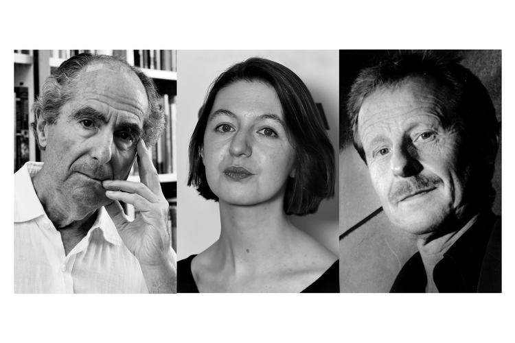Efter Philip Roths (tv.) død er forfatterens lejlighed sat til salg, og det fik nysgerrige til at valfarte til Upper Manhattan for at bese den. Sally Rooney (i midten) er blandt de 1.300 forfattere, der bakker op om højere løn til de ansatte i boghandlen Waterstones. Og så har Kjartan Fløgstad (th) meldt sig ud af Den Norske Forfatterforening i protest.  Arkivfoto Richard Drew, AP/Henry Nicholss, Reuter/Ricky John Molloy