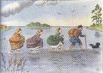 Svenske Elsa Beskows historier om ’Tante Grøn, tante Brun og tante Lilla begyndte at udkomme på dansk i 1919, nu er tanterne, hr. Blå og puddelpunden Prik på banen igen. Foto: Illustration fra bogen