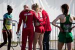 Anna Emilie Møller var helt udmattet, da hun krydsede målstregen. Foto: Emma Sejersen/POLFOTO
