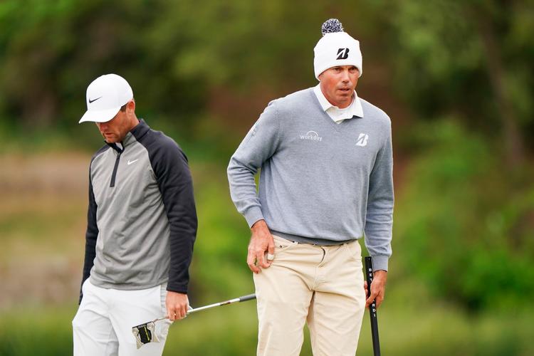 På intet tidspunkt var Lucas Bjerregaard (tv.) foran i semifinalen mod Matt Kuchar.
   Foto: Darren Carroll/Ritzau Scanpix