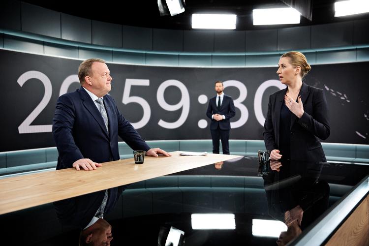 Duel. Lars Løkke Rasmussen (V) forsøgte søndag aften at presse Mette Frederiksen (S) til at konkretisere  Foto: Martin Lehmann/POLFOTO