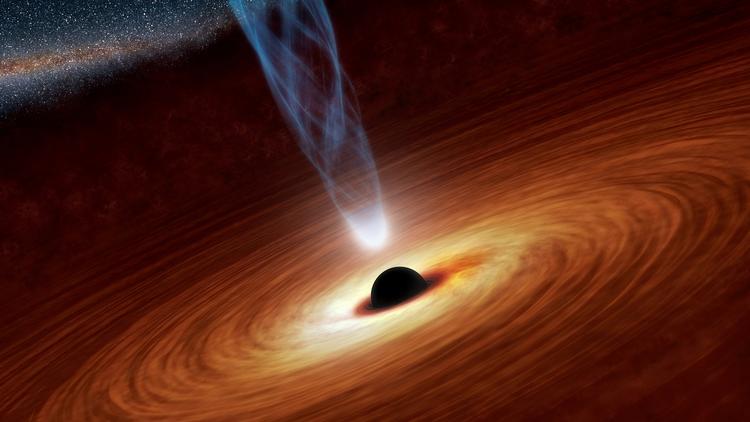 Astronomer har længe drømt om at se, hvordan der ser ud i sorte huller, som slukker alt i deres nærhed. Indtil videre har de måttet nøjes med kunstneriske fremstillinger som denne fra Nasa, men om få dage vil forskere og astronomer offentliggøre de allerførste fotografier af et sort hul. Foto: Nasa Nasa/Ritzau Scanpix