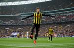 Gerard Deulofeu fra Watford var flyvende på Wembley søndag, hvor han med to flotte scoringer knækkede ellers formstærke Wolverhampton.
   Foto: David Klein/Ritzau Scanpix