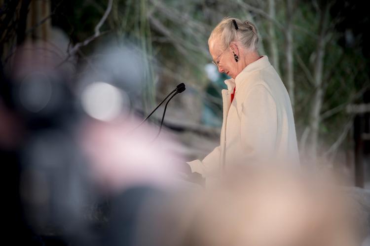 Dronning Margrethe talte under åbningen af pandaanlægget onsdag aften.   Foto: Mads Claus Rasmussen/Ritzau Scanpix