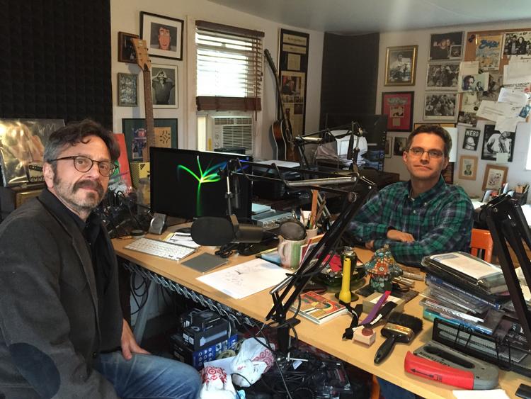 Vært Marc Maron og producer Brendan McDonald snakker om 'WTF' og udviklingen af podcast som medie, siden de startede for snart 10 år siden. Foto: Sarah Cain Foto: Sarah Cain