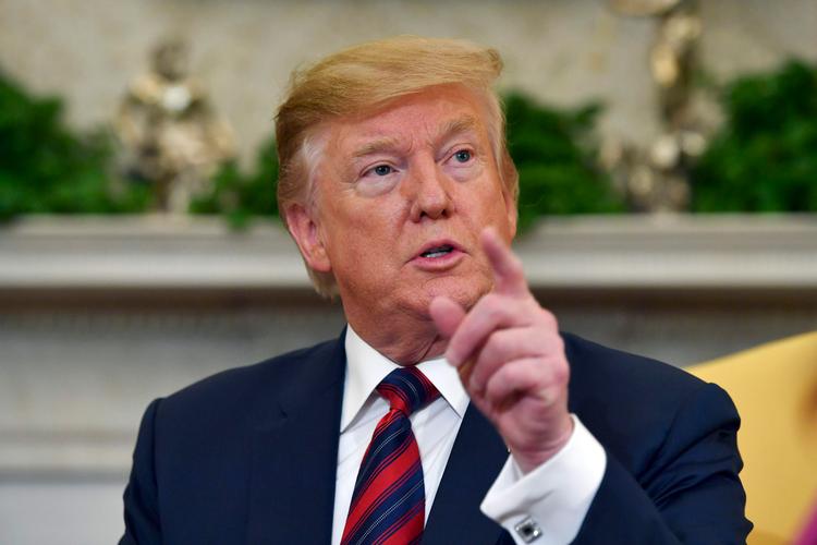 På et pressemøde efter præsident Donald Trumps møde med Sydkoreas præsident Moon sagde Trump, at han »ikke vidste noget om« Wikileaks og stifteren Julian Assange. Foto: Nicholas Kamm/Ritzau Scanpix