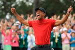 Med en bogey på sidste hul sikrede Tiger Woods efter 11 års pause den 15. major og er nu kun 3 efter Jack Nicklaus' rekord. Foto: Andrew Redington/Ritzau Scanpix