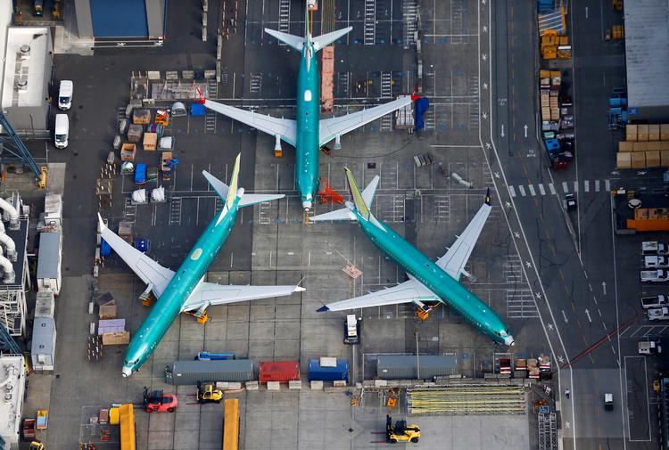 Boeing 737 MAX fly parkeret på  Boeings fabrik i Renton, Washington,  REUTERS/Lindsey Wasson/File Photo
   Foto: Lindsey Wasson/Ritzau Scanpix