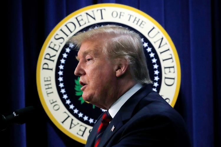Rapporten fra den særlige anklager Robert Mueller er blevet offentliggjort kl. 17 dansk tid. Den indeholder blandt andet skriftlige svar fra præsident Trump. Foto: Carlos Barria/Ritzau Scanpix