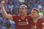 Efter at have scoret Liverpools andet mål, jubler James Milner (th.) sammen med Jordan Henderson. Foto: Geoff Caddick/Ritzau Scanpix