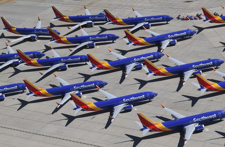 Ulykkerne med fly af typen 737 MAX har betydet, at Boeings omsætning er faldet med 3,3 milliarder. kroner  Foto: Mark Ralston/Ritzau Scanpix