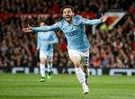 Bernardo Silva sendte Manchester City på sejrsprus med sit mål til 1-0. Og det var han rigtig glad for.
   Foto: Carl Recine/Ritzau Scanpix