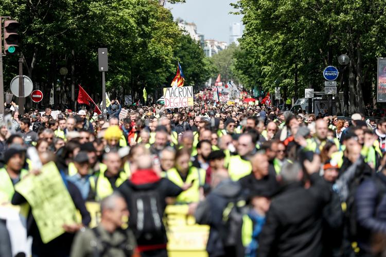 For 24. lørdag i træk var der i dag demonstranter på gaderne i Frankrig. Foto: Zakaria Abdelkafi/Ritzau Scanpix