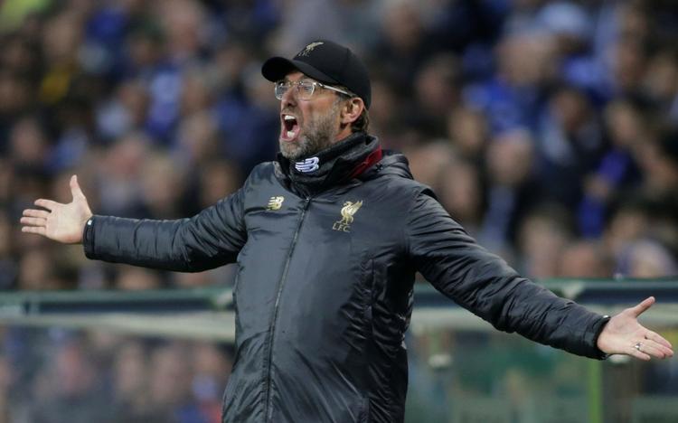 Klopp og Liverpool står foran 10 afgørende dage  med to to semifinaler mod Barcelona samt afgørelsen i Premier League, hvor Liverpool med 2 runder tilbage er 1 point efter Manchester City.  Foto: Miguel Vidal/Ritzau Scanpix