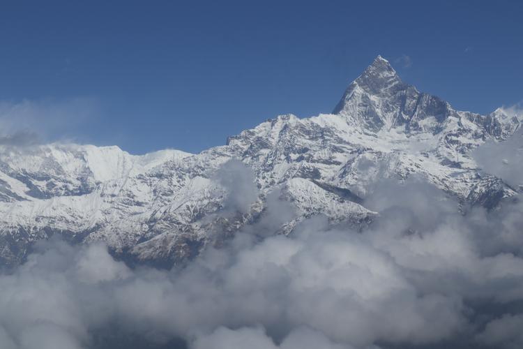 Annapurna-bjergene er en række af bjergtoppe i bjergkæden Himalaya, der også huser verdens højeste bjerg, Mount Everest. Foto: Eva Holtegaard-Kasler