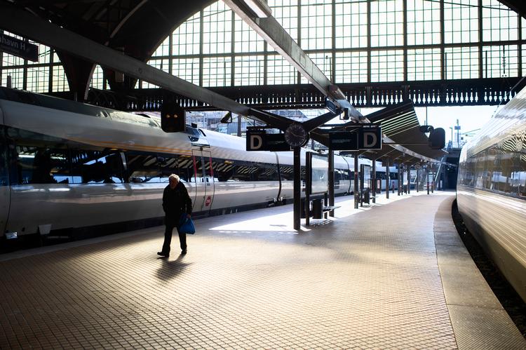 DSB's intercitytog mod Odense kørte mandag morgen 800 meter i den gale retning mod Sverige, før lokoføreren opdagede fejlen og vendte om. Foto: Olivia Loftlund