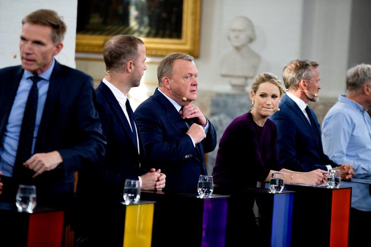 
 Partilederne begyndte med en debat hos DR og fortsatte senere på aftenen på TV 2. 
   Foto: Finn Frandsen/POLFOTO