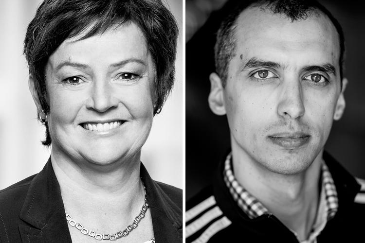 Mattias Tesfaye (S) (th.) peger på Anni Matthiessen (V) som sin bedste politiske modstander Foto: PR/Mads Nissen