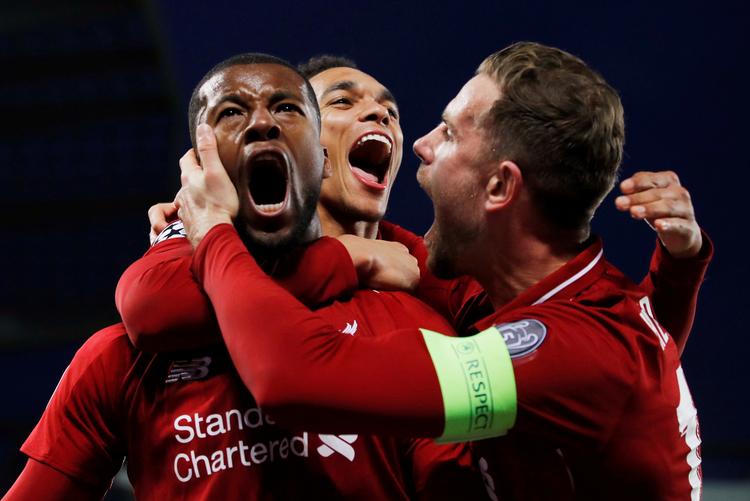 Georginio Wijnaldum kom ind og kvitterede med to mål for Liverpool lige efter pausen. 
   Foto: Phil Noble/Ritzau Scanpix