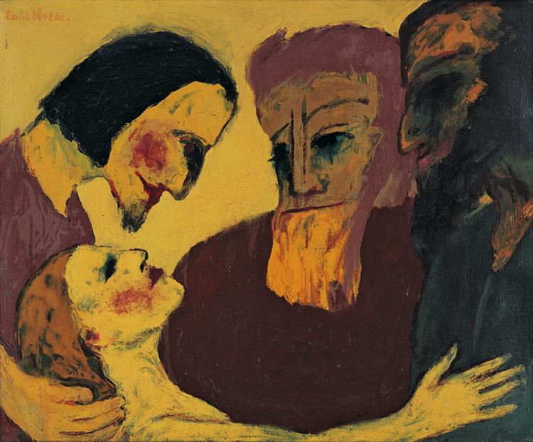 Trods sin sympati for nazismen faldt Nolde i unåde hos den øverste ledelse i nazipartiet. Hans værk ’Synderinden’ var derfor sammen korsfæstelsen fra ’Das Leben Christi’, med på nazisternes vandreudstilling om såkaldt ’degenereret’ kunst.  Foto: Nationalgalerie, SMB / Jörg P. Anders