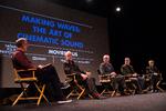 Lydlegenderne Walter Murch, Ben Burtt og Gary Rydstrom på scenen sammen, da lyddokumentaren ‘Making Waves’ blev præsenteret på Tribeca Film Festival sidste uge.  Foto: Carolina Kroon