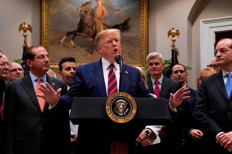 47 procent af Donald Trumps hvide partifæller kan bedst lide, når folk taler engelsk, viser nye tal. Hvad præsidenten selv har det med fremmedsprog, melder undersøgelsen ikke noget om. Foto: Jim Watson/Ritzau Scanpix