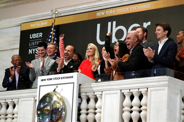 Kørselstjenesten Uber har fredag fået handelsdebut på den amerikanske børs Wall Street med en noget slingrende kurs. REUTERS/Andrew Kelly
   Foto: Andrew Kelly/Ritzau Scanpix