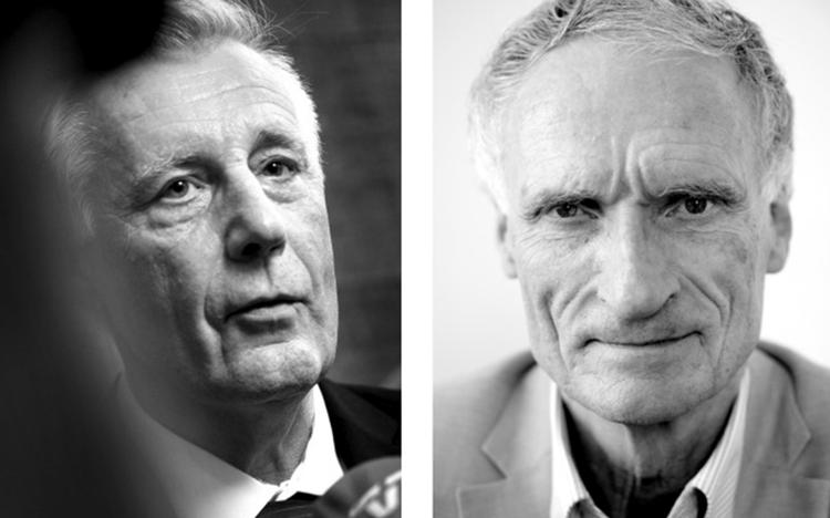 Bertil Haarder (V) (th.) peger på Henrik Dam Kristensen (S) som sin bedste politiske modstander 