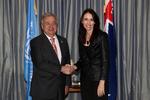FN's generalsekretær, António Guterres sammen med New Zealands premierminsiter Jacinda Ardern.  Foto: Hannah Peters/Ritzau Scanpix