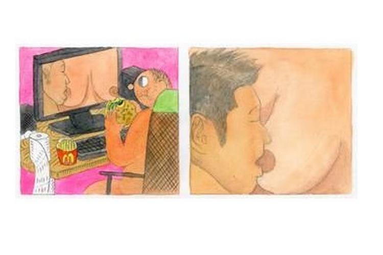 Tegning Yan Cong. Fra bogen 'Naked Body: An Anthology of Chinese Comics'