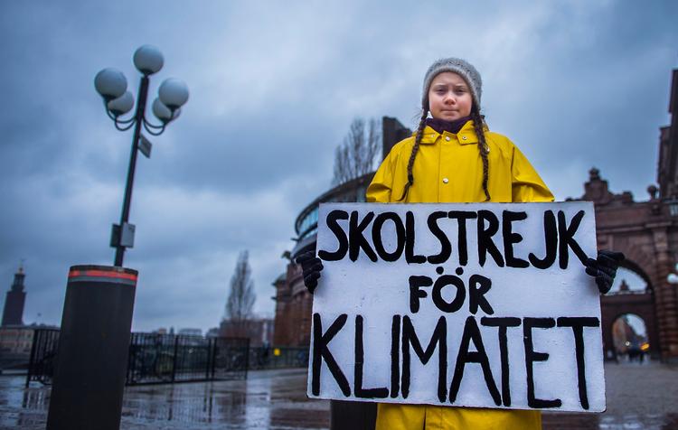 Lørdag 25. maj taler Greta Thunberg for første gang klimaets sag ved et arrangement Danmark. Nu er hun også på forsiden af Time Magazine. Foto: Tt News Agency/Ritzau Scanpix
