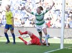 Karen Holmgaard jubler over Fortuna Hjørrings enlige scoring i pokaltriumfen over Brøndby.  Foto: Claus Bech/Ritzau Scanpix