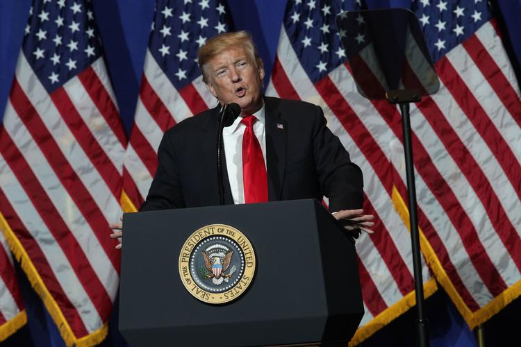 
  Præsident Donald Trump advarer på Twitter Iran om udradering, hvis det starter kampe.
Det sætter ny fart i bekymringen for, at USA og Iran driver mod krig. Alex Wong/Getty Images/AFP 
   Foto: Alex Wong/Ritzau Scanpix