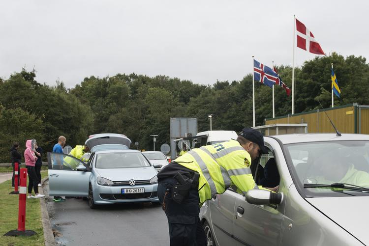 Grænsekontrollen ved Kruså. Foto: Kenneth Lysbjerg Koustrup/POLFOTO