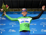 Det store smil var fremme hos Kasper Asgreren, da han hyldedes som vinder af pointkonkurrencen i Tour of California. Foto: Chris Graythen/Getty Images. 