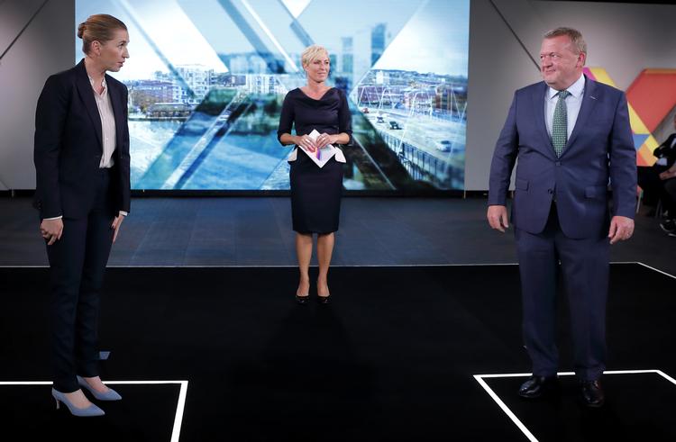 I valgduellen søndag aften på TV 2 udtalte S-formand Mette Frederiksen sig skråsikkert om at nægte at give efter for pres for lempelser i udlændingepolitikken. Foto: Jens Dresling/POLFOTO