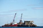 Nord Stream 2 består af to parallelle 48-tommer rørledninger og er omkring 1.200 km. Her ses byggepladsen uden for den tyske by Lubmin.  Foto: Peter Hove Olesen/POLFOTO