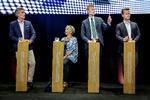 Spidskandidaterne mødtes torsdag i Tap1 for at diskutere klima, sikkerhed og energi. Men især en ting satte temperamenter i kog: diskussionen om grænsekontrol. Foto: Mads Nissen/POLFOTO