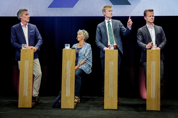 Spidskandidaterne mødtes torsdag i Tap1 for at diskutere klima, sikkerhed og energi. Men især en ting satte temperamenter i kog: diskussionen om grænsekontrol. Foto: Mads Nissen/POLFOTO