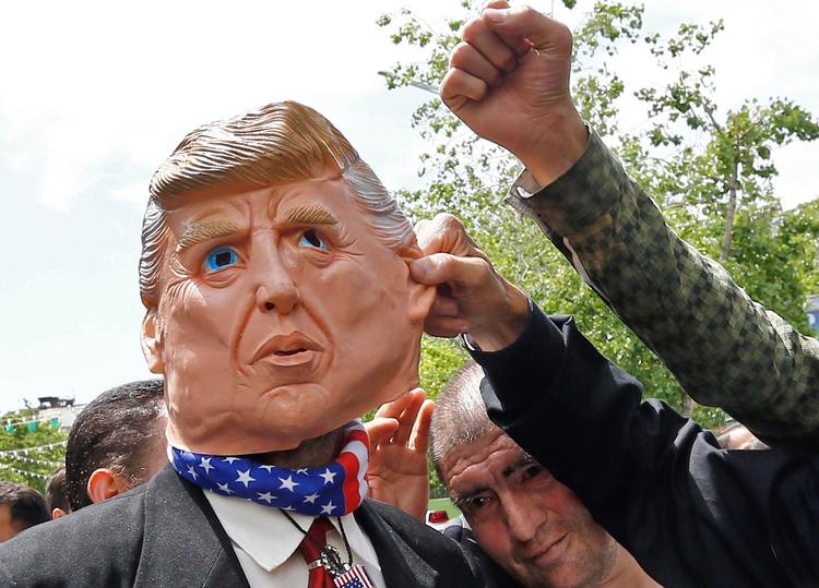 Iranere i en anti Trump-demonstration tidligere på måneden.  Foto: Str/Ritzau Scanpix
